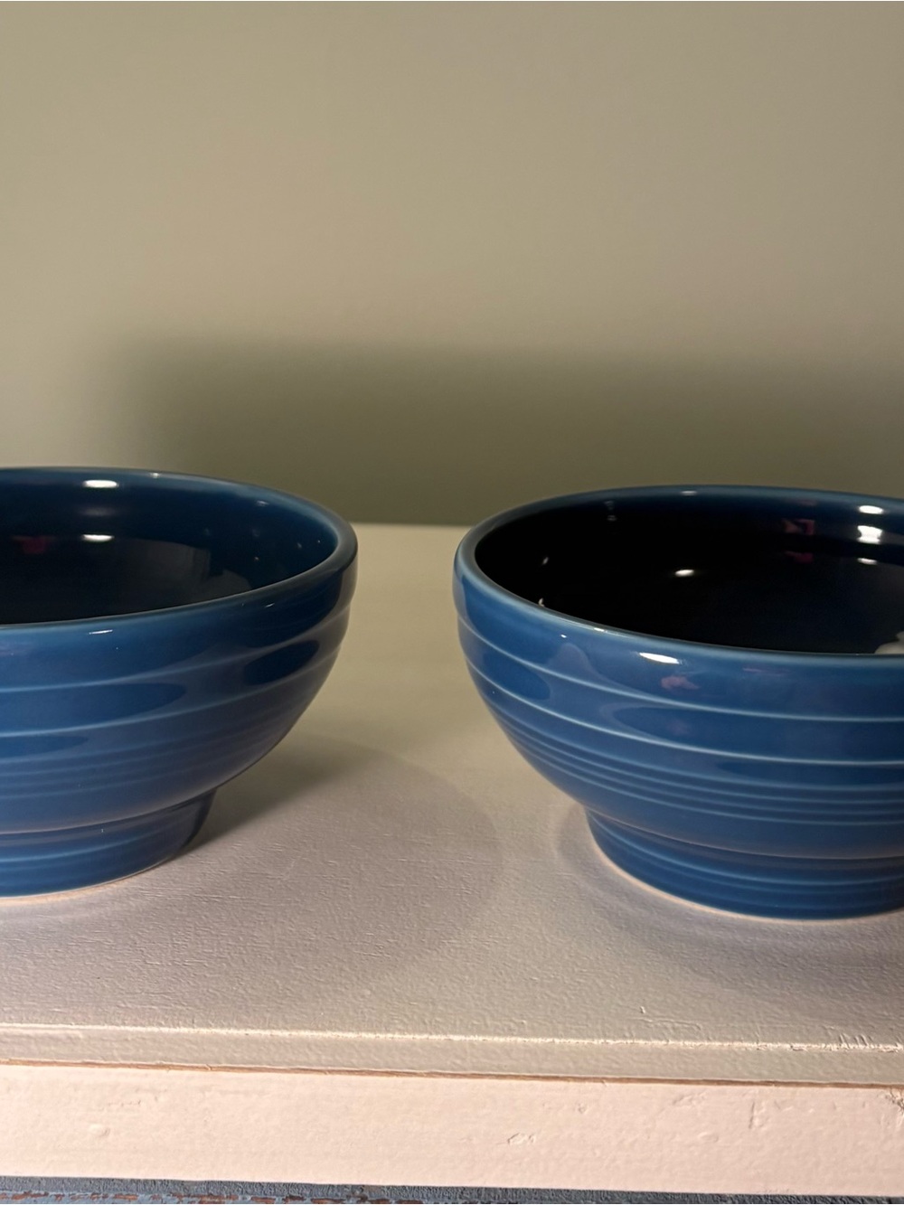Fiestaware Lapis Blue Ceramic Rice Bowls - Pair